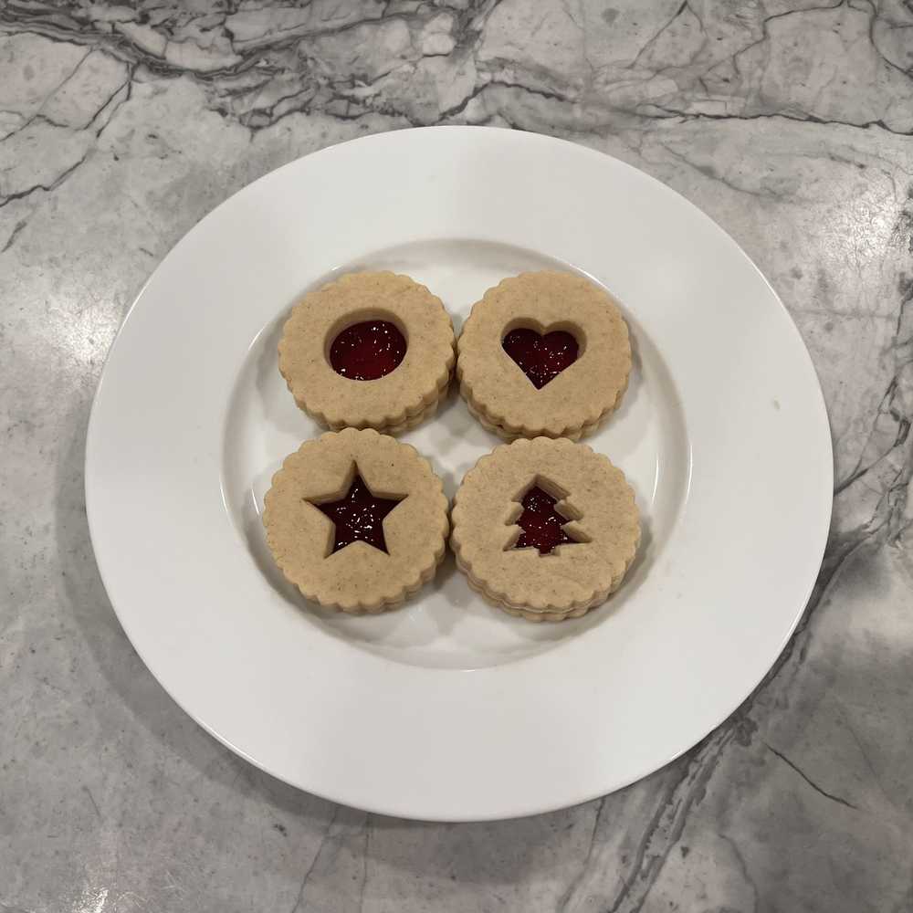 Lingonberry Linzer Cookies